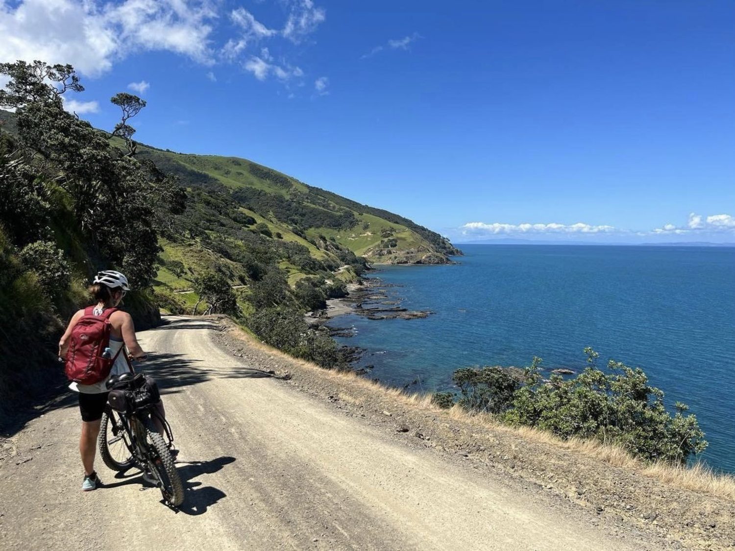 Coastal gravel road with sweeping sea views